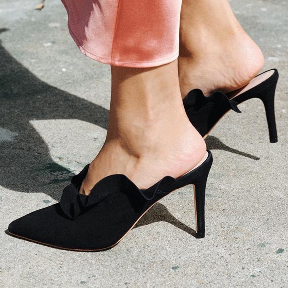 loeffler randall langley mule in black suede - Picture 1 of 15